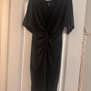 Forever 21 Elegant Deep V neckline Black Dress